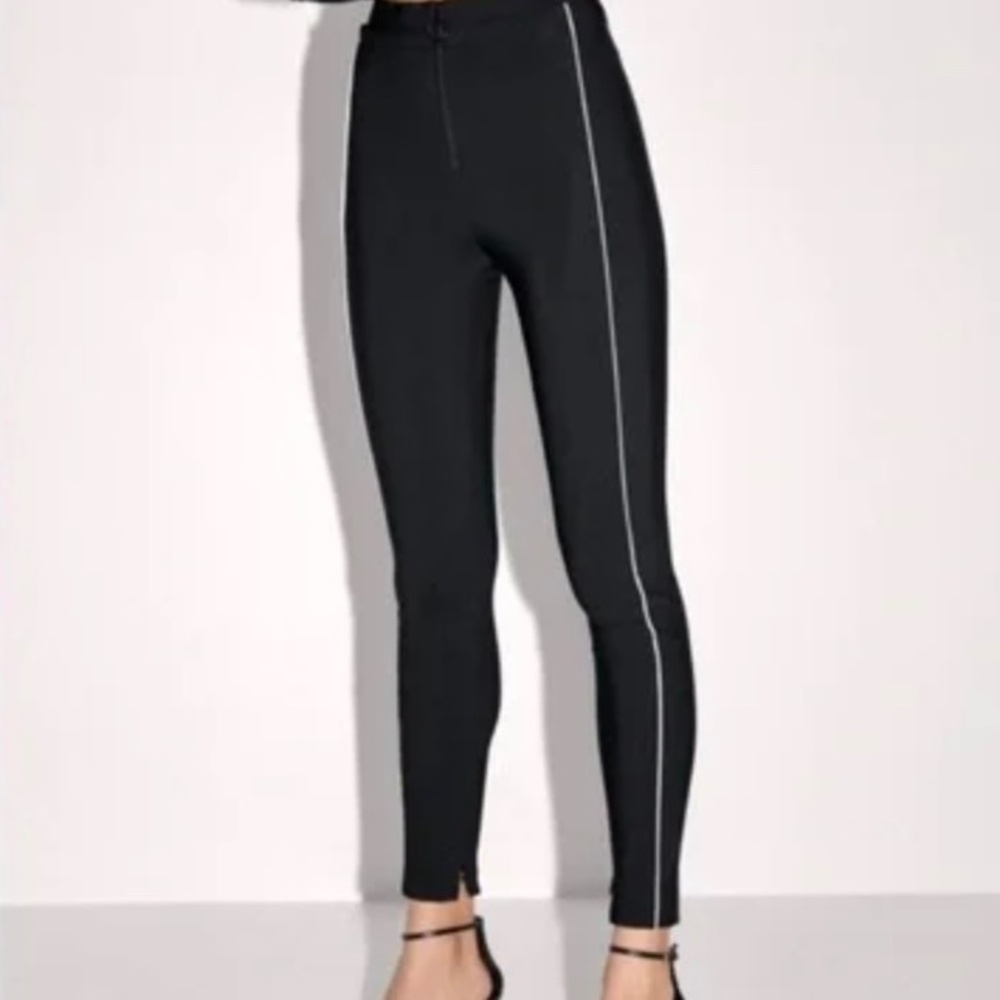 NEW WITH TAG - ZARA BLACK RHINESTONE HI-RISE LEGGINGS PANTS
